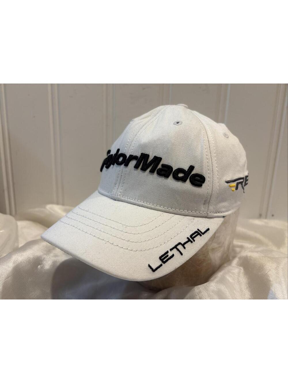 TaylorMade RBZ R1 Lethal Golf Flex Fitted Hat Cap White Sm/Med Clean Great Shape